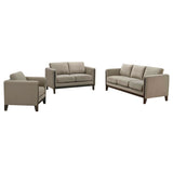 Islington Taupe 3-piece Upholstered Panel Arm Sofa Set - Ornate Home