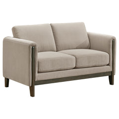 Islington Taupe 3-piece Upholstered Panel Arm Sofa Set - Ornate Home