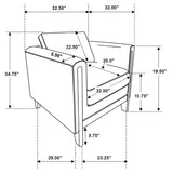 Islington Taupe 3-piece Upholstered Panel Arm Sofa Set - Ornate Home