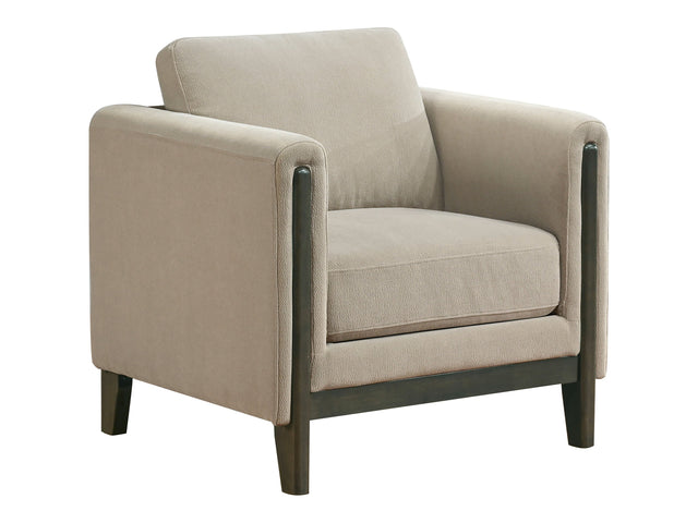 Islington Taupe Fabric Upholstered Panel Arm Accent Chair - Ornate Home