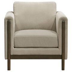 Islington Taupe Fabric Upholstered Panel Arm Accent Chair - Ornate Home