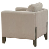 Islington Taupe Fabric Upholstered Panel Arm Accent Chair - Ornate Home
