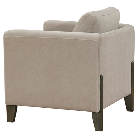 Islington Taupe Fabric Upholstered Panel Arm Accent Chair - Ornate Home