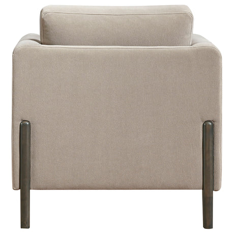 Islington Taupe Fabric Upholstered Panel Arm Accent Chair - Ornate Home