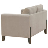 Islington Taupe Fabric Upholstered Panel Arm Loveseat - Ornate Home