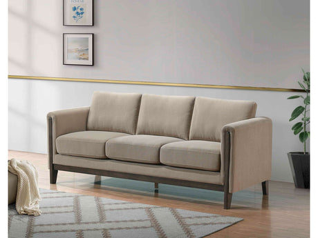 Islington Taupe Fabric Upholstered Panel Arm Sofa - Ornate Home