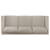 Islington Taupe Fabric Upholstered Panel Arm Sofa - Ornate Home