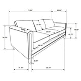 Islington Taupe Fabric Upholstered Panel Arm Sofa - Ornate Home