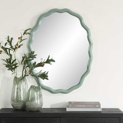 Isly Robin's Egg Blue Oval Mirror - Ornate Home