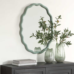 Isly Robin's Egg Blue Oval Mirror - Ornate Home
