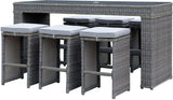 Ismay Gray 6pc Outdoor Bar Stool Set - Ornate Home