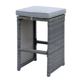 Ismay Gray 6pc Outdoor Bar Stool Set - Ornate Home