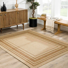 Isoko Bordered Faux Jute Outdoor Rug - Ornate Home