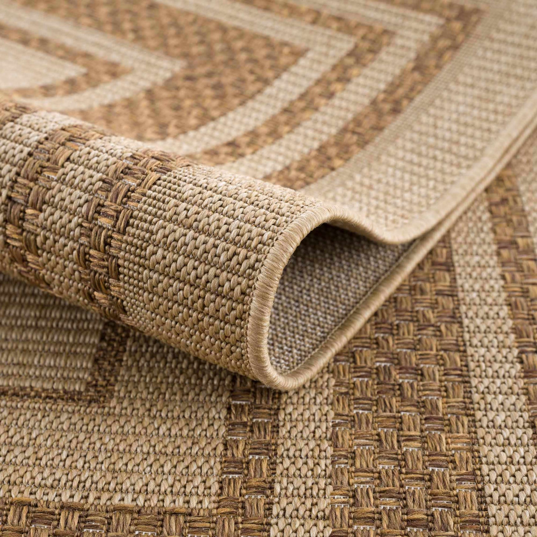 Isoko Bordered Faux Jute Outdoor Rug - Ornate Home