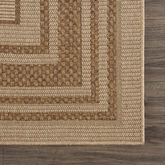 Isoko Bordered Faux Jute Outdoor Rug - Ornate Home