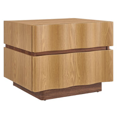Isola Light Oak/Walnut 2 Drawer Nightstand - Ornate Home