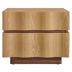 Isola Light Oak/Walnut 2 Drawer Nightstand - Ornate Home