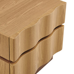 Isola Light Oak/Walnut 2 Drawer Nightstand - Ornate Home