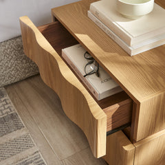 Isola Light Oak/Walnut 2 Drawer Nightstand - Ornate Home