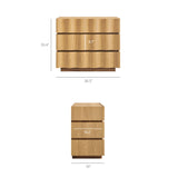 Isola Light Oak Walnut Wavy 3 Drawer Chest