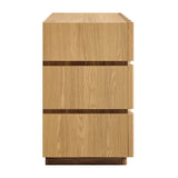 Isola Light Oak Walnut Wavy 3 Drawer Chest