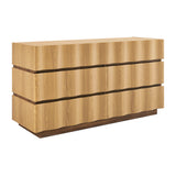 Isola Light Oak Walnut Wavy 6 Drawer Dresser