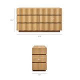 Isola Light Oak Walnut Wavy 6 Drawer Dresser