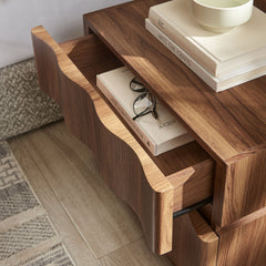 Isola Walnut 2 Drawer Nightstand - Ornate Home