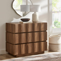 Isola Walnut Wavy 3 Drawer Chest