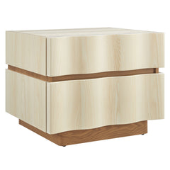 Isola White/Light Oak 2 Drawer Nightstand - Ornate Home