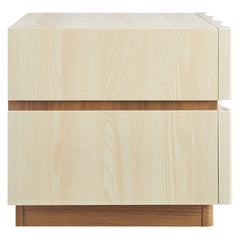 Isola White/Light Oak 2 Drawer Nightstand - Ornate Home