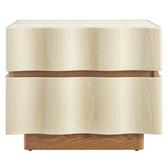 Isola White/Light Oak 2 Drawer Nightstand - Ornate Home