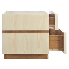 Isola White/Light Oak 2 Drawer Nightstand - Ornate Home