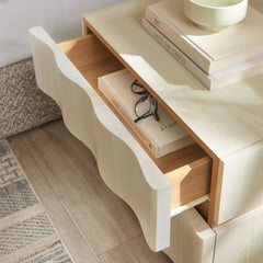 Isola White/Light Oak 2 Drawer Nightstand - Ornate Home