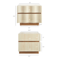 Isola White/Light Oak 2 Drawer Nightstand - Ornate Home