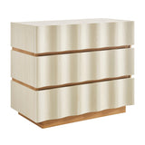 Isola White Light Oak Wavy 3 Drawer Chest