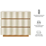 Isola White Light Oak Wavy 3 Drawer Chest