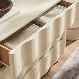 Isola White Light Oak Wavy 3 Drawer Chest