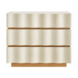 Isola White Light Oak Wavy 3 Drawer Chest
