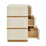 Isola White Light Oak Wavy 3 Drawer Chest