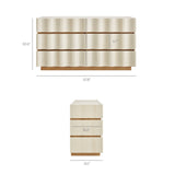 Isola White Light Oak Wavy 6 Drawer Dresser
