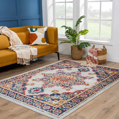 Istanbul Medallion Orange Area Rug - Clearance - Ornate Home