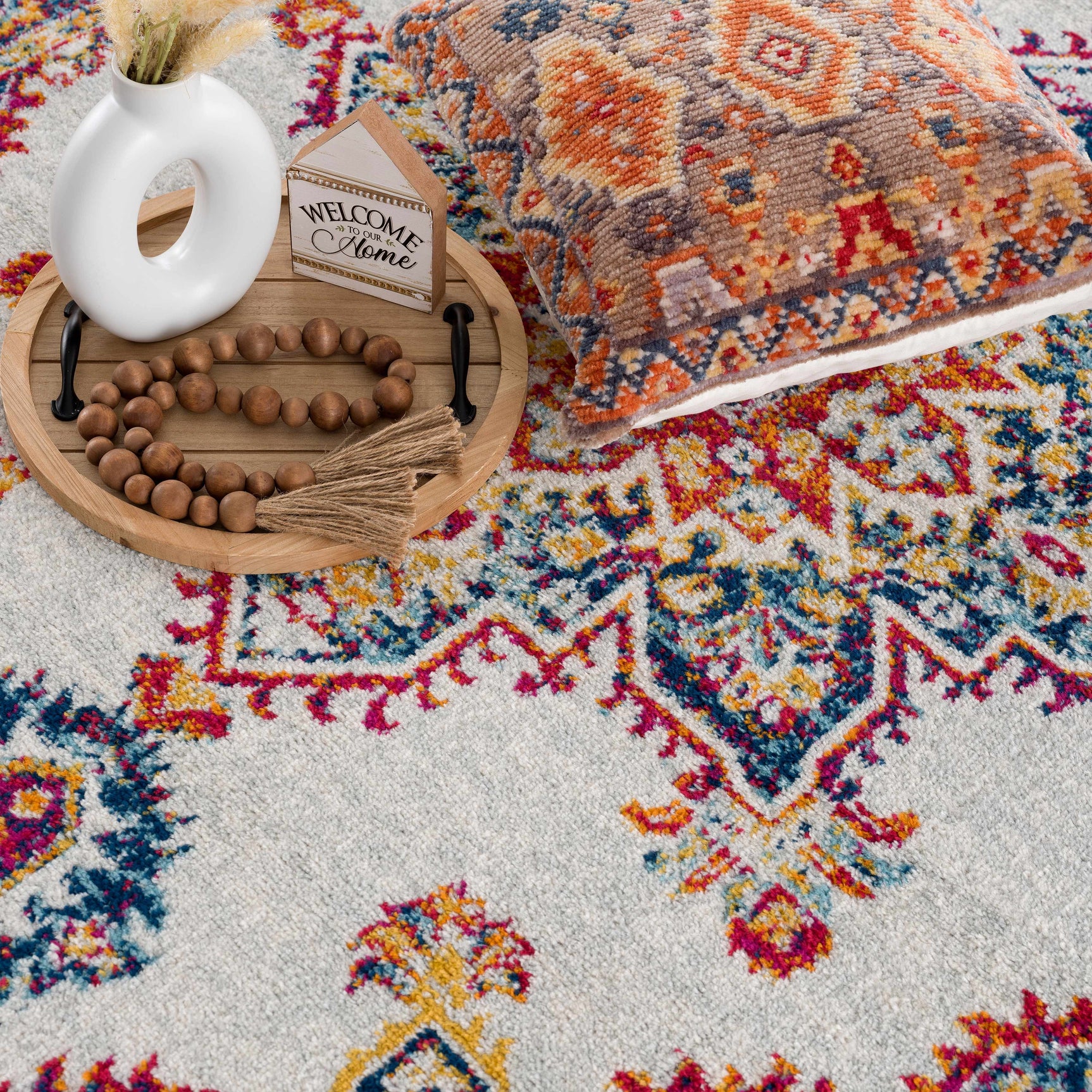 Istanbul Medallion Orange Area Rug - Clearance - Ornate Home