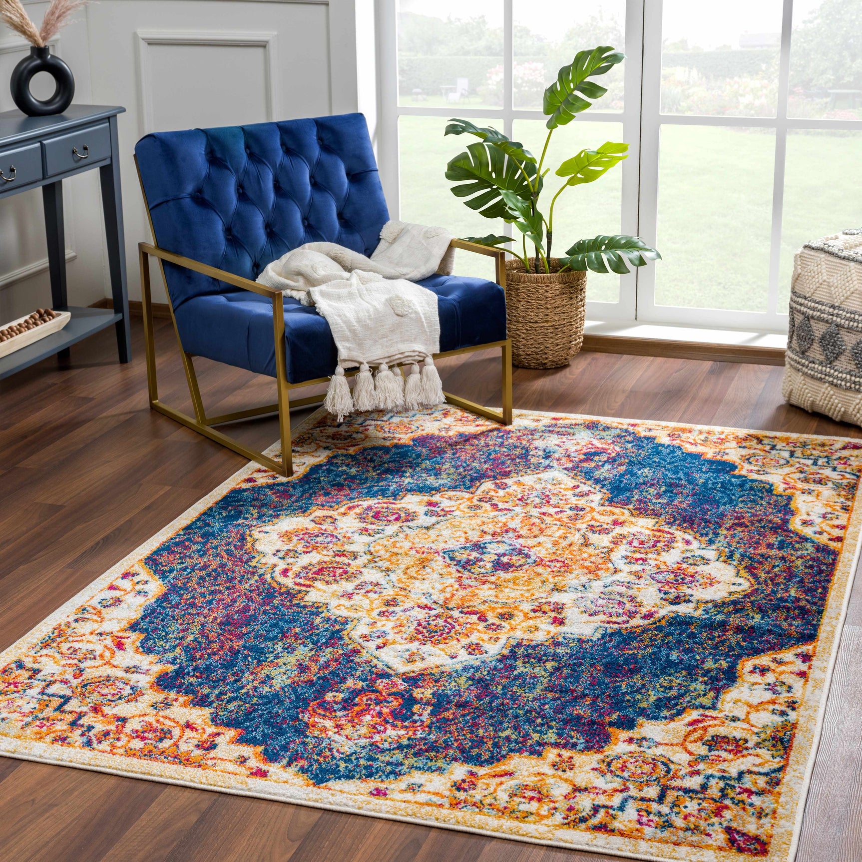 Istanbul Navy Area Rug - Clearance - Ornate Home