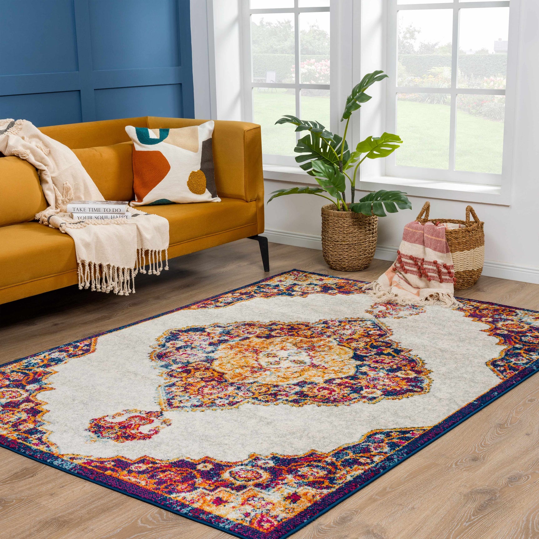 Istanbul Orange Area Rug - Clearance - Ornate Home