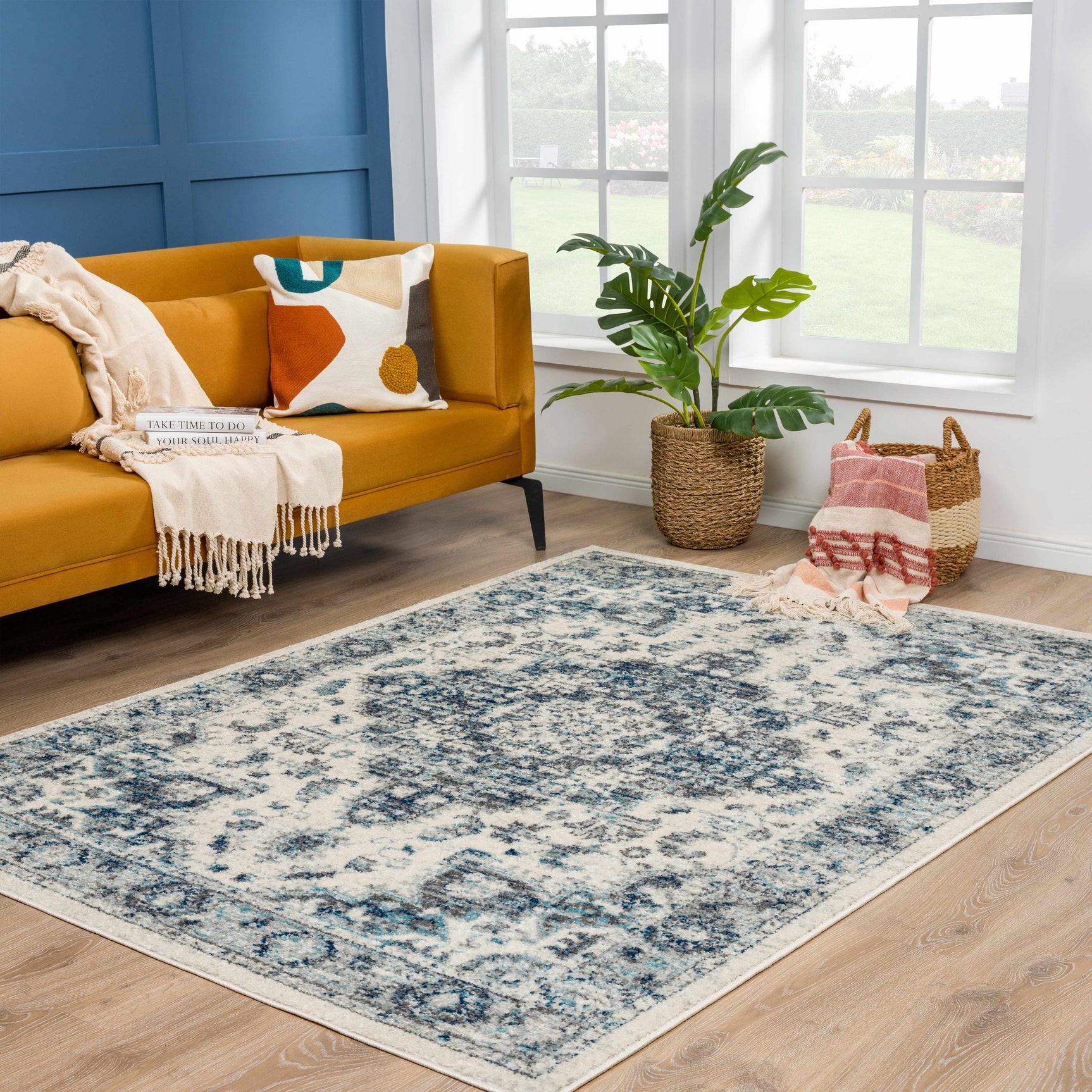 Istanbullu Blue Area Rug - Clearance - Ornate Home