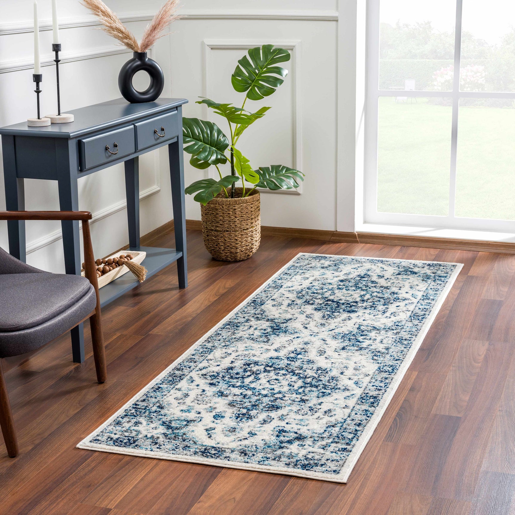 Istanbullu Blue Area Rug - Clearance - Ornate Home