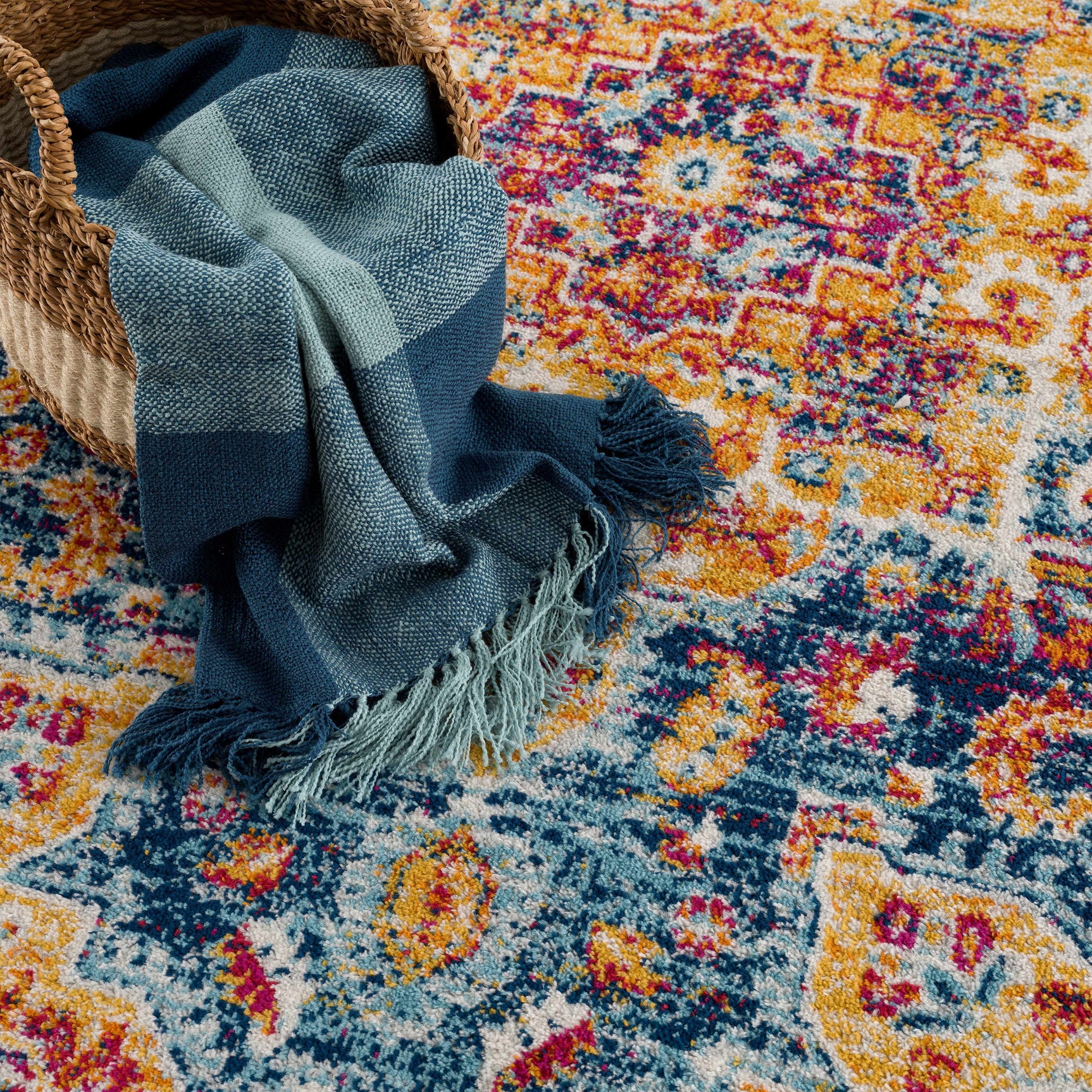 Istanbullu Orange Area Rug - Clearance - Ornate Home