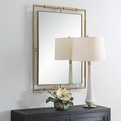 It's All Connected Brass Rectangle Mirror - Ornate Home