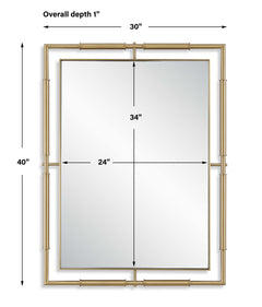 It's All Connected Brass Rectangle Mirror - Ornate Home